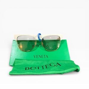 Bottega Veneta BV1003S Ivory & Gold Sunglasses Made in Japan